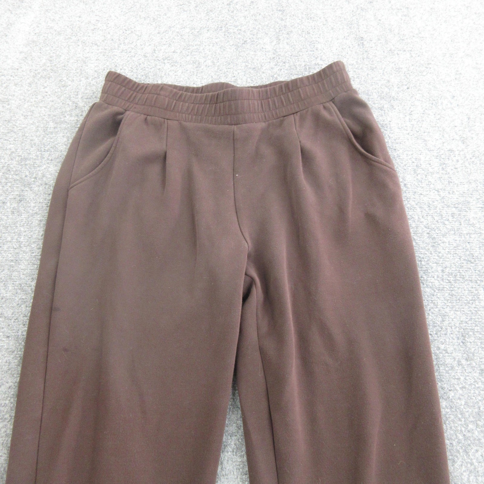 Varley Pants Womens L Brown DoubleSoft Rolled Cuff Joggers Elastic Waist