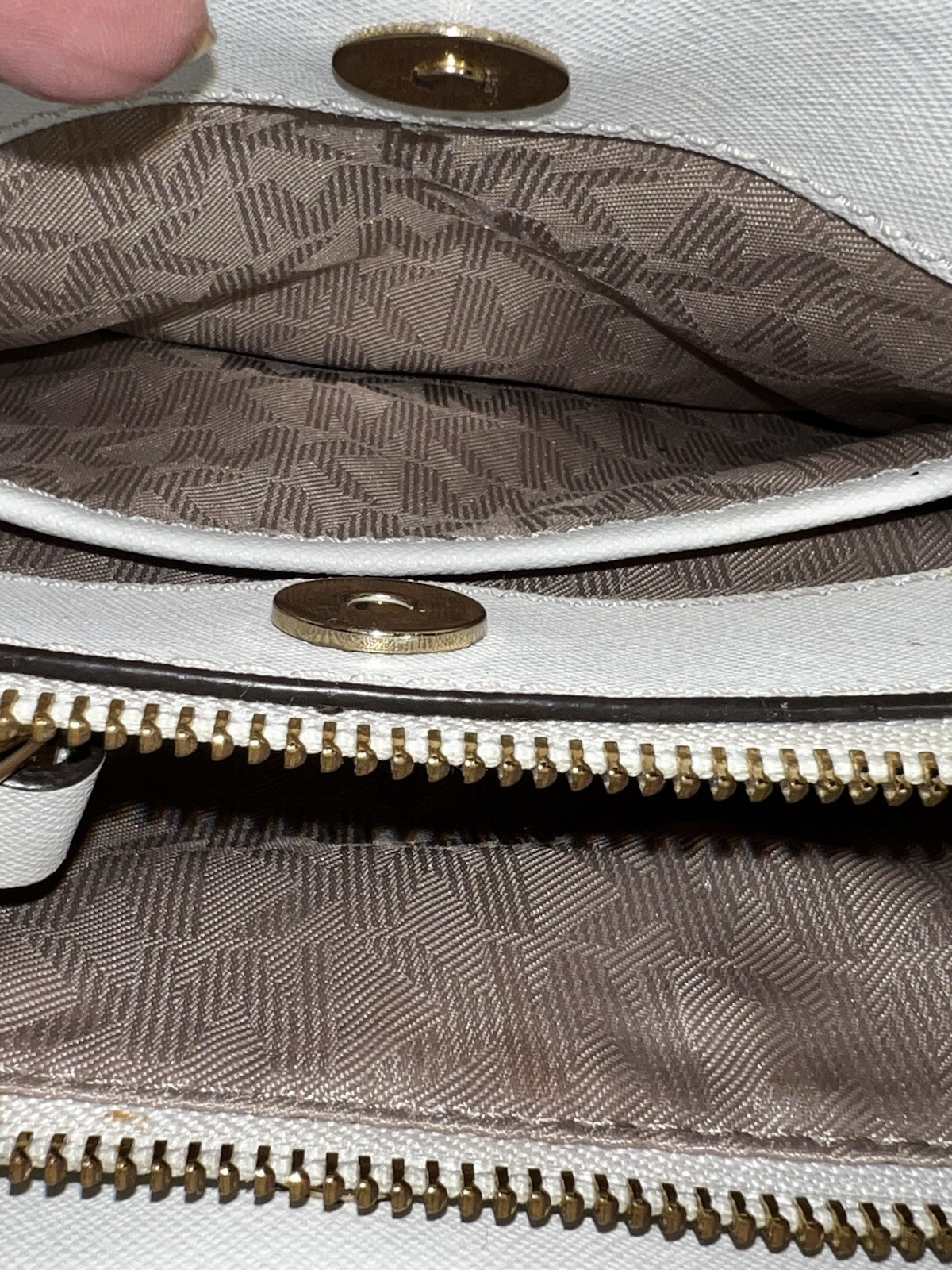 Michael Kors Savannah White Optic White Small Satchel Leather