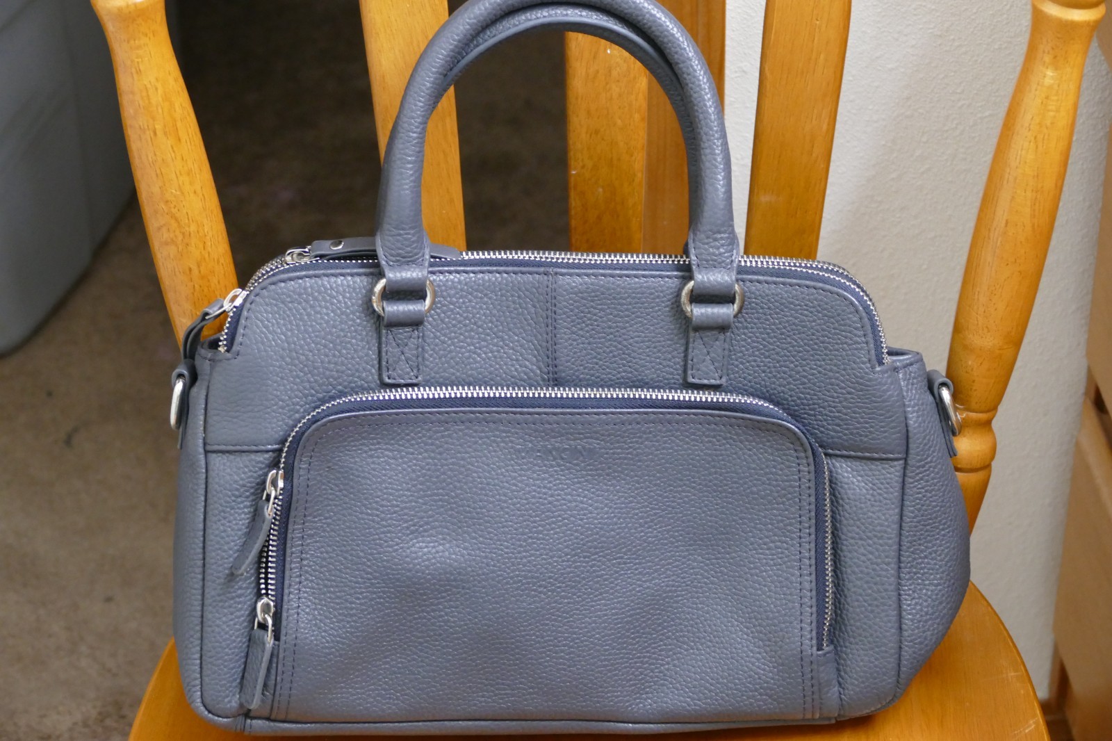 BEAUTIFUL MANCINI ITALIAN LEATHER PURSE HANDBAG SHOULDER BAG 14X8 BARLEY USED