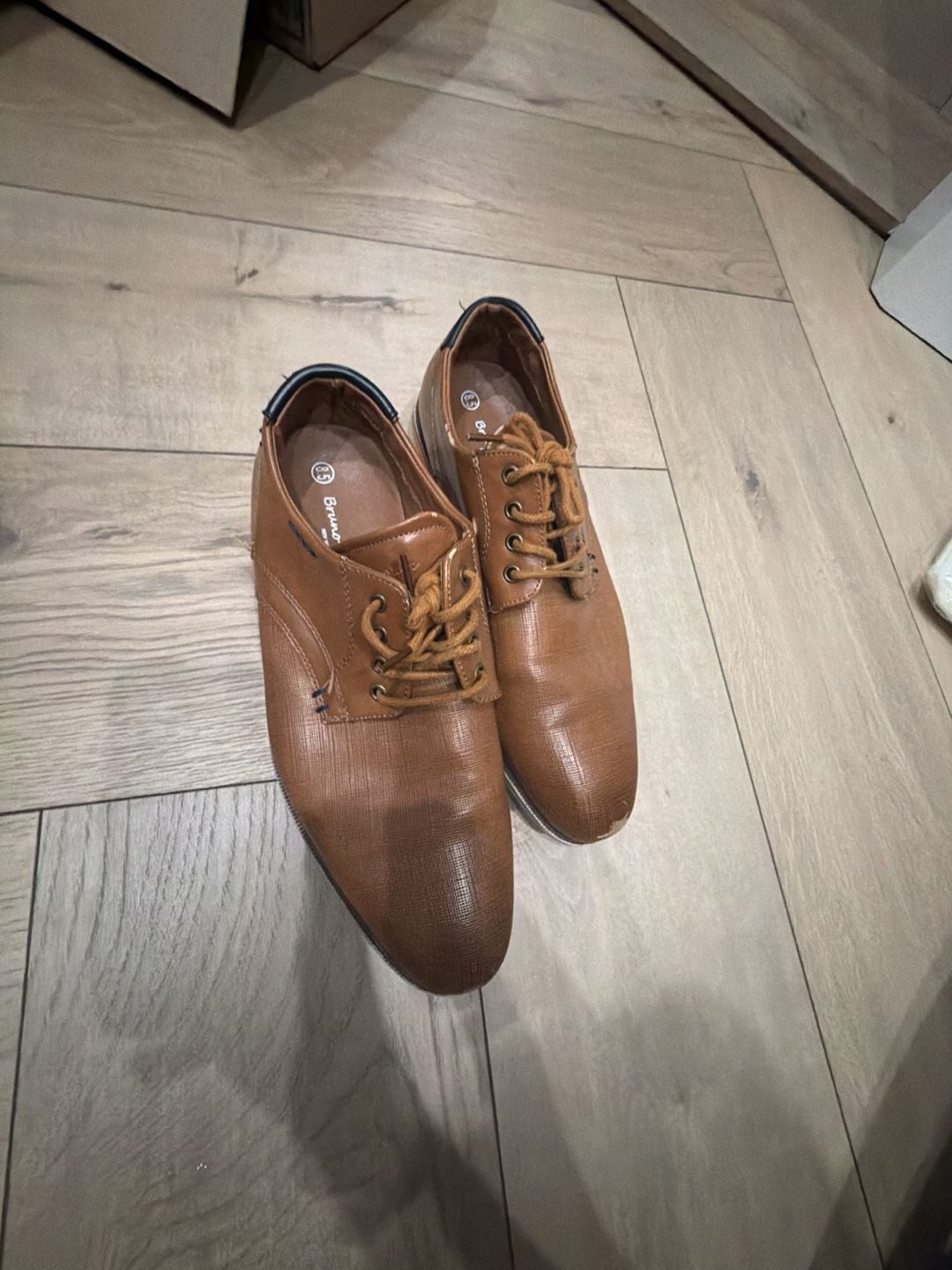Bruno Marc Men’s Textured Brown Lace-Up Oxford Dress Shoes