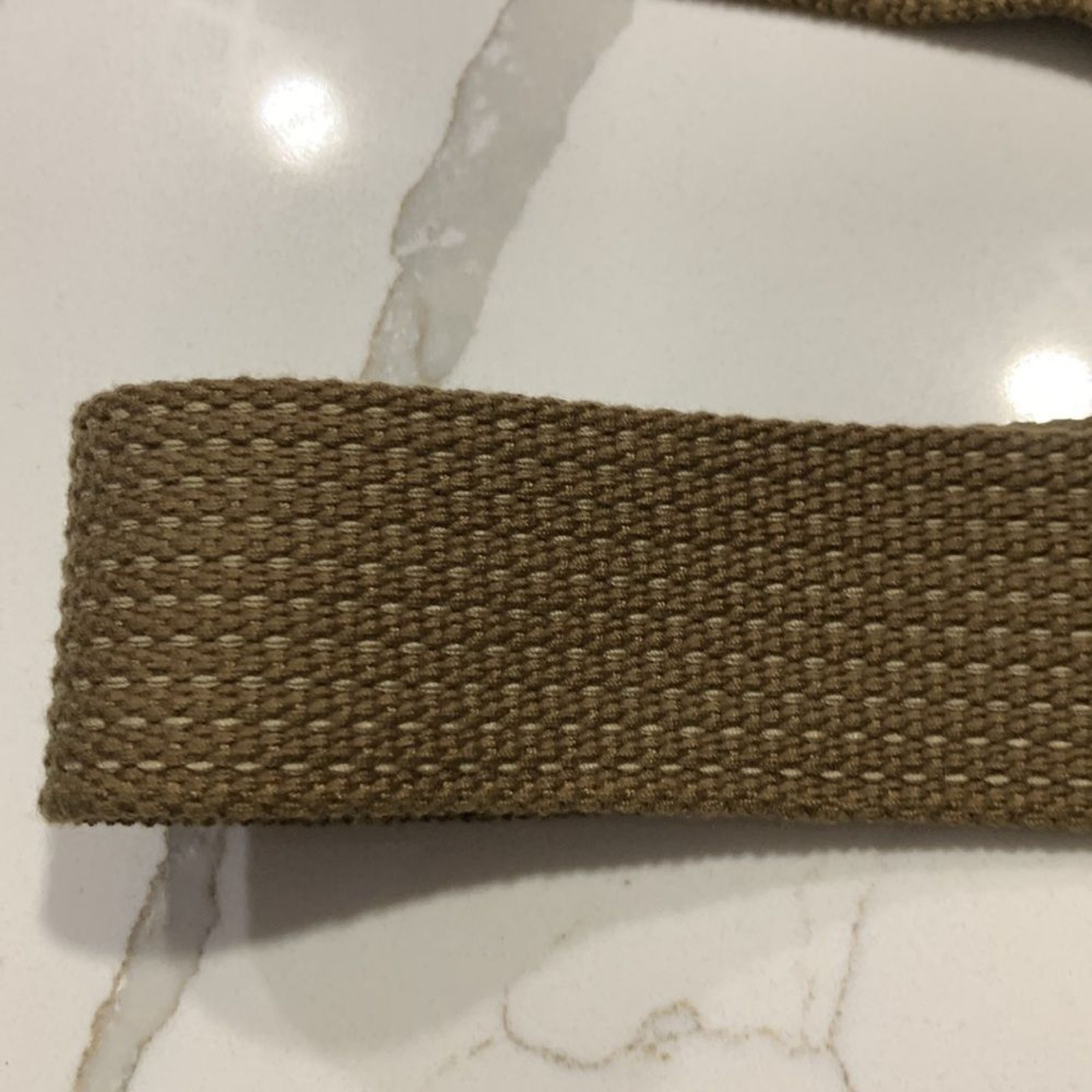 Men’s Weave Canvas Adjustable Belt Silver Hardware Size 36/47”