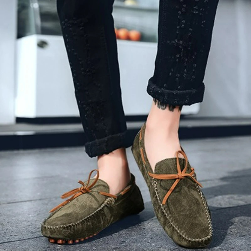 Men’s Casual Shoes Breathable Suede Loafers Moccasins Slip on Driving Flats