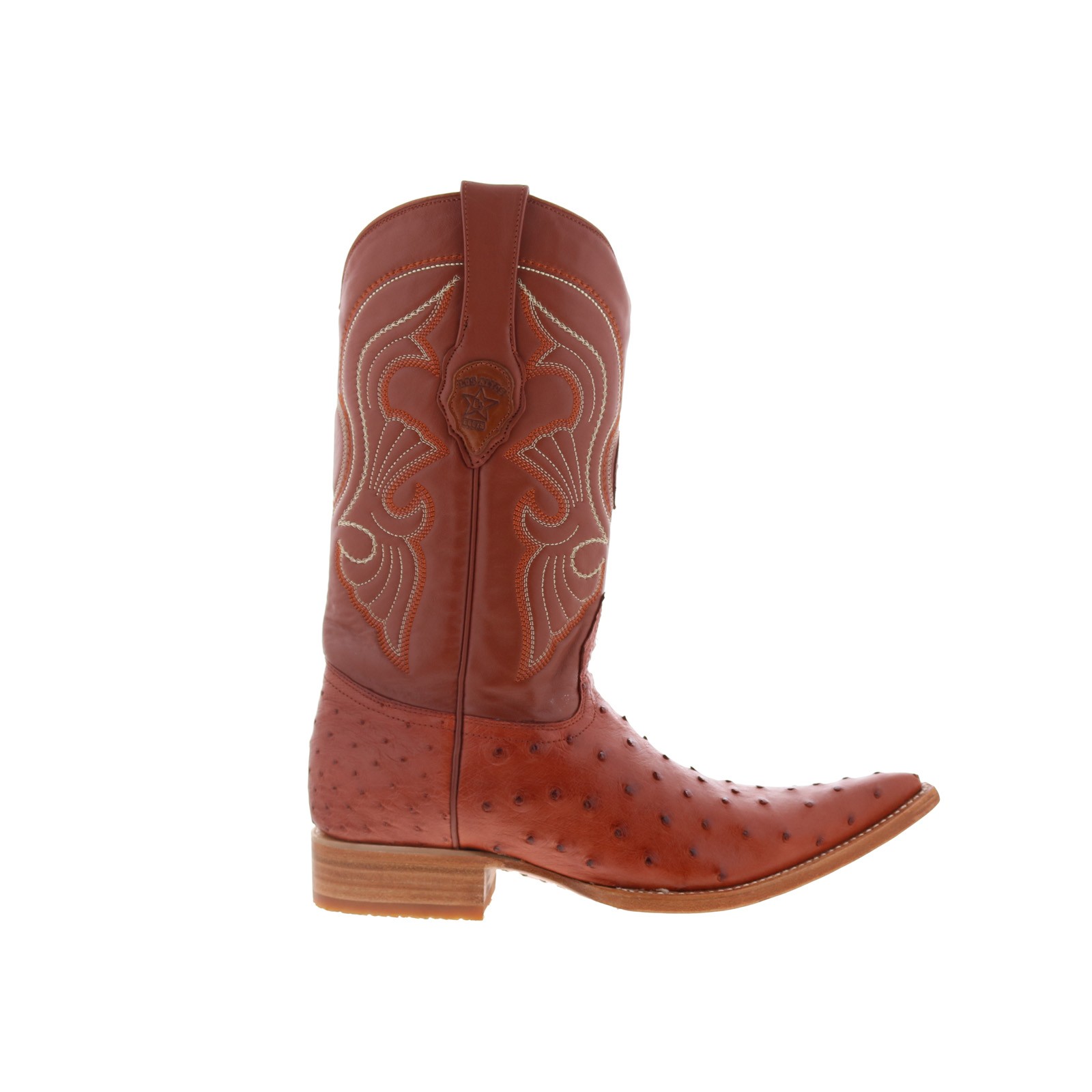 Los Altos Ostrich Boots XXX-Toe Mens Brown Wide Cowboy Western Boots