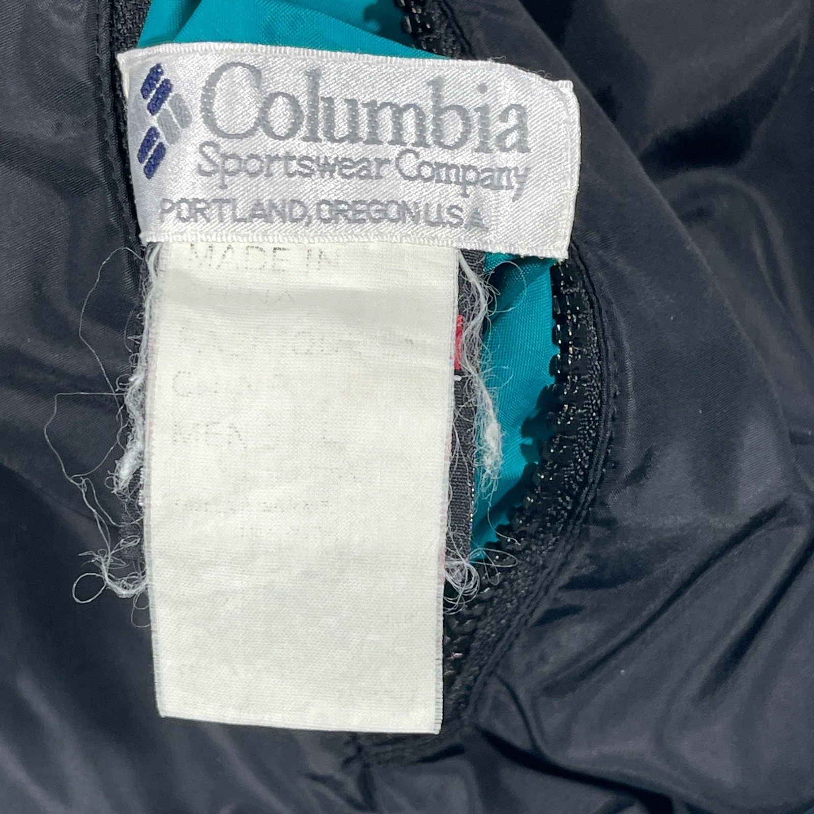 Columbia Reversible Mens Large Black Blue Full Zip Sportswear Company Jacket