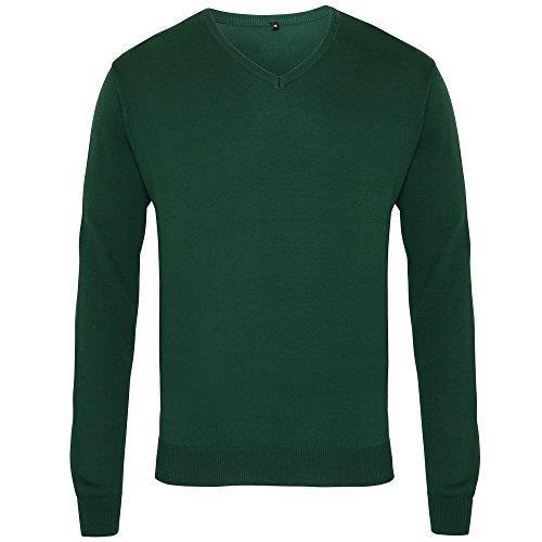 Plain Knitted V-Neck V Neck Sweater BLACK BURGUNDY GREY RED PURPLE BLUE Jumper