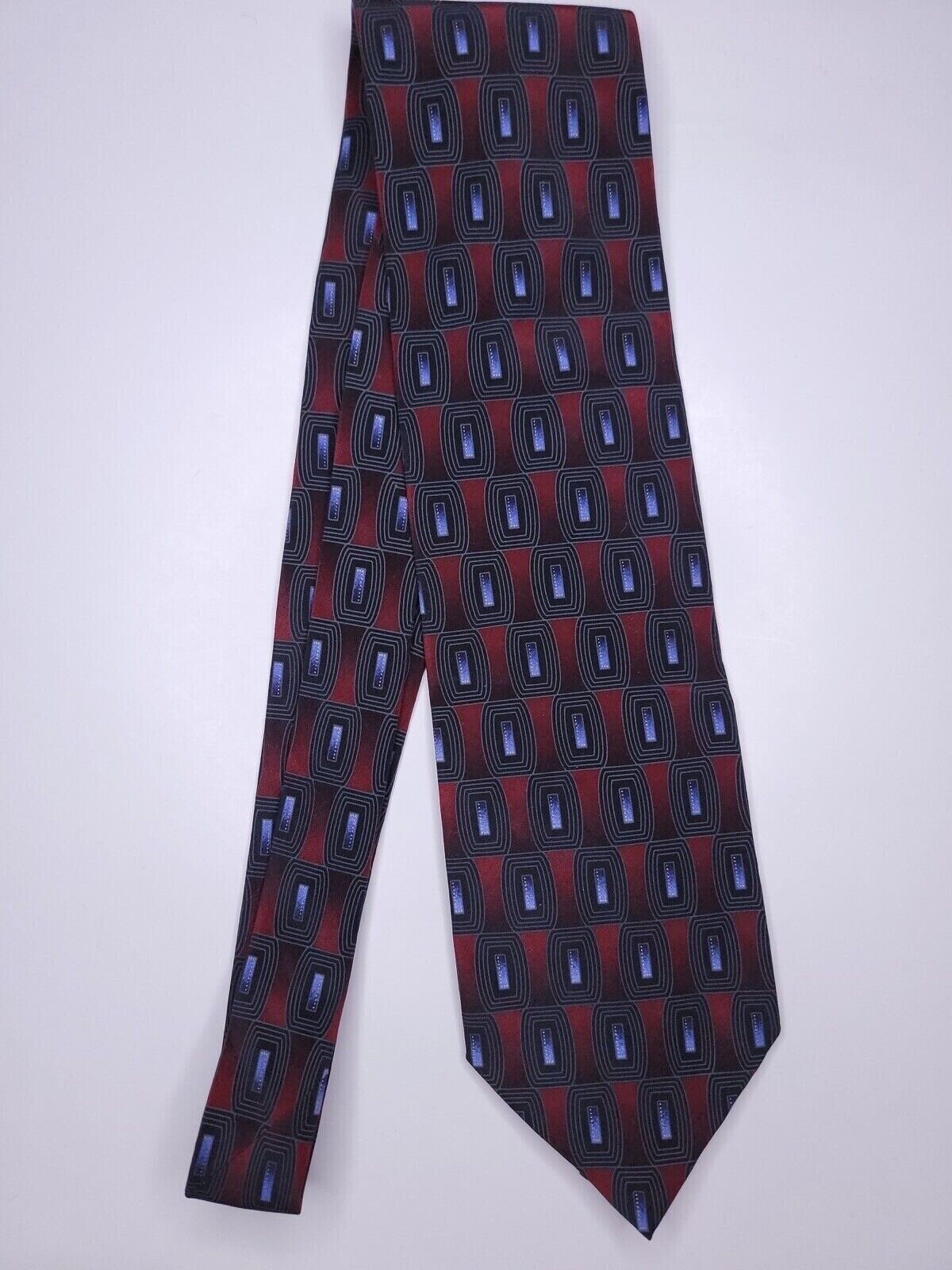 Valerio Garati Mens Formal Necktie 58″Lx3.75″W Burgundy/Dark Gray Neck Tie