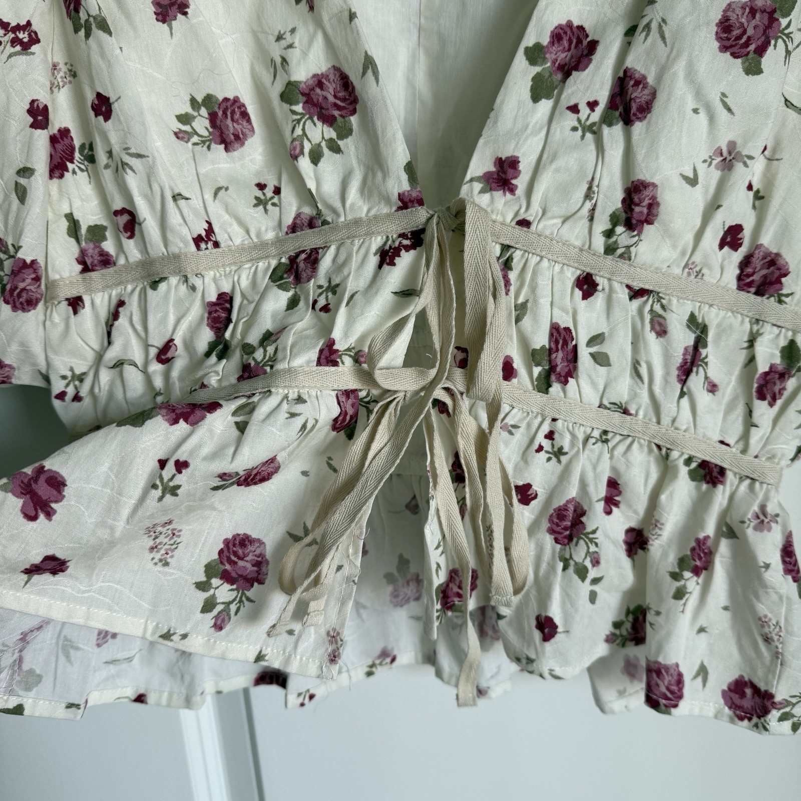 Aureum Women’s Floral Top Milkmaid Fairy Cottagecore SZ M Bohemian Peasant
