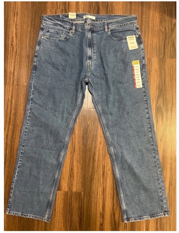 Signature by Levi Strauss Gold Relaxed Fit Men Straight Leg Jeans Blue 42×32 NEW