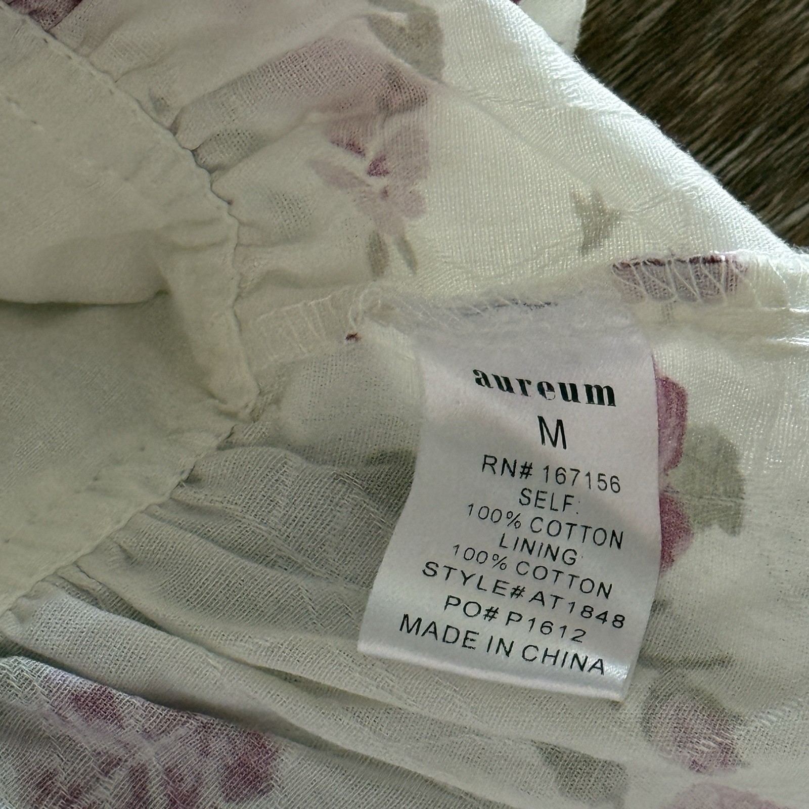 Aureum Women’s Floral Top Milkmaid Fairy Cottagecore SZ M Bohemian Peasant