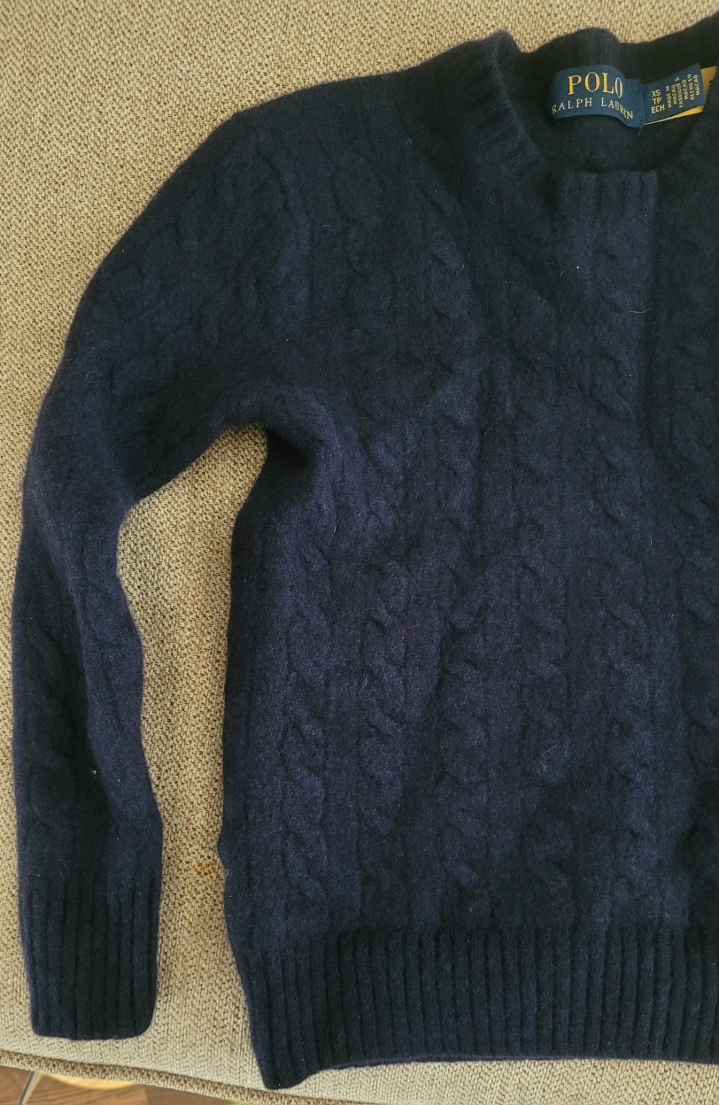 POLO Ralph Lauren Kids 90% Wool and 10shmere Cable Knit Sweater XS preowned