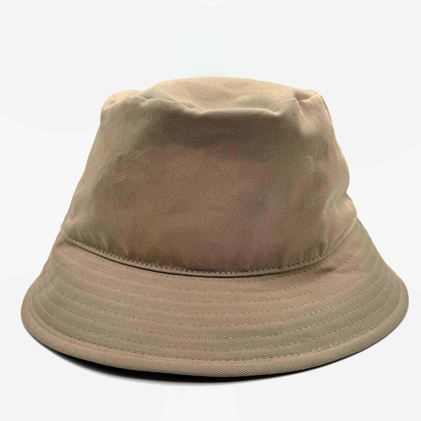 NEW Celine Bucket Hat Biscuit Beige White Embroidered Logo Cotton Gabardine