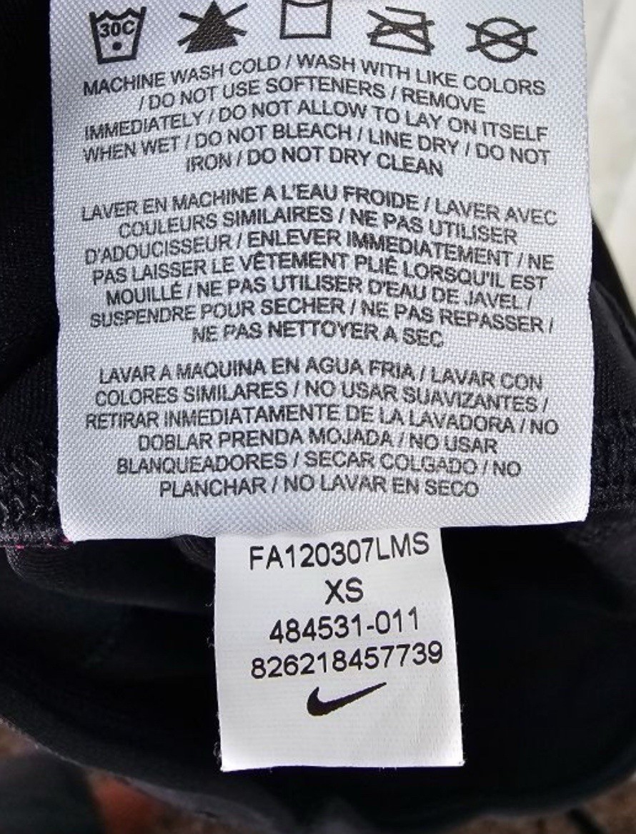 Nike DRI-FIT Black Polyester/Spandex Blend Activewear Pants Size XS