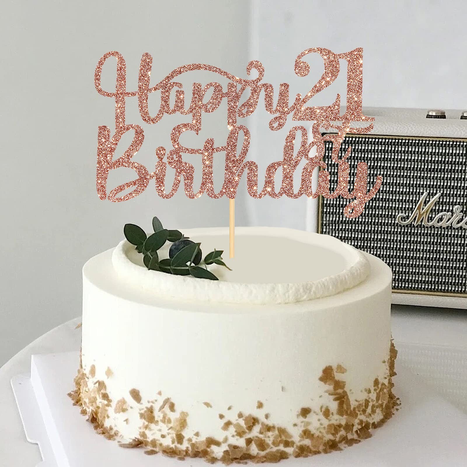 Happy 21st Birthday Cake Topper, 21st Birthday/Anniversary Party Supplies, Ch…