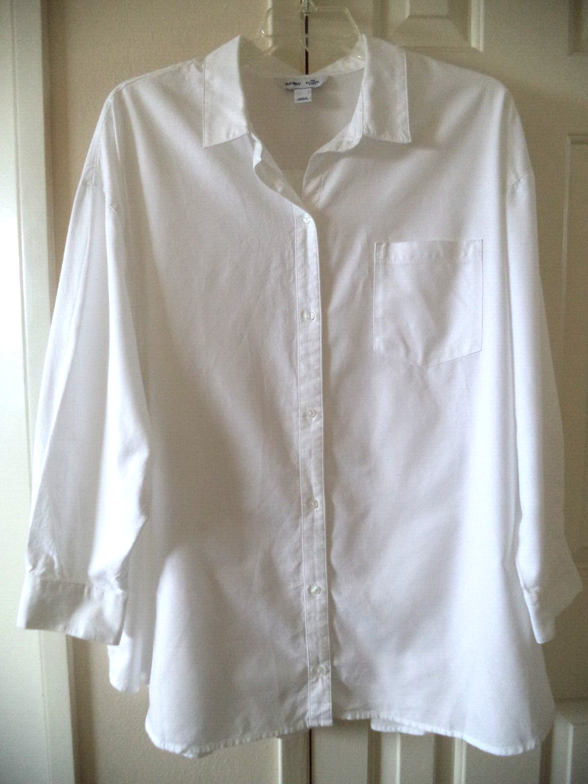 Old Navy White Classic Oxford Cloth Relax Buttondown Shirt 2XL 3X 22 24 XXL 2X
