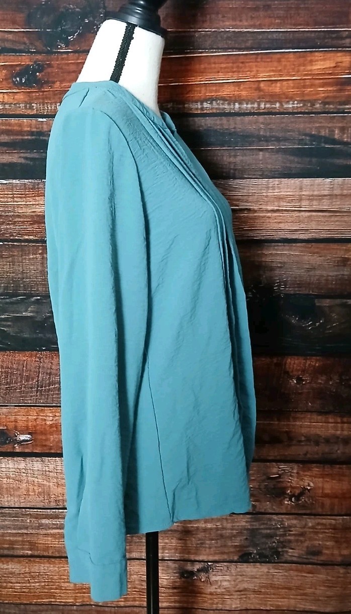 Blooming Jelly Two Piece Top Set Size M Textured Teal Pleated Tank & Tunic