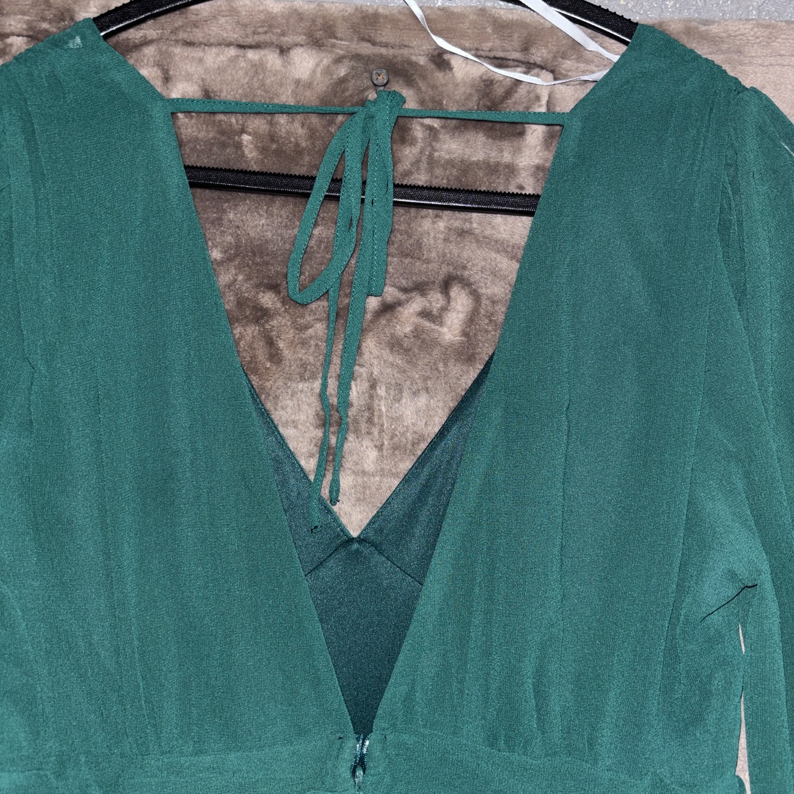 Lulus Talk About Divine Backless Maxi Dress Womens Hunter Green Plunging V-Neck