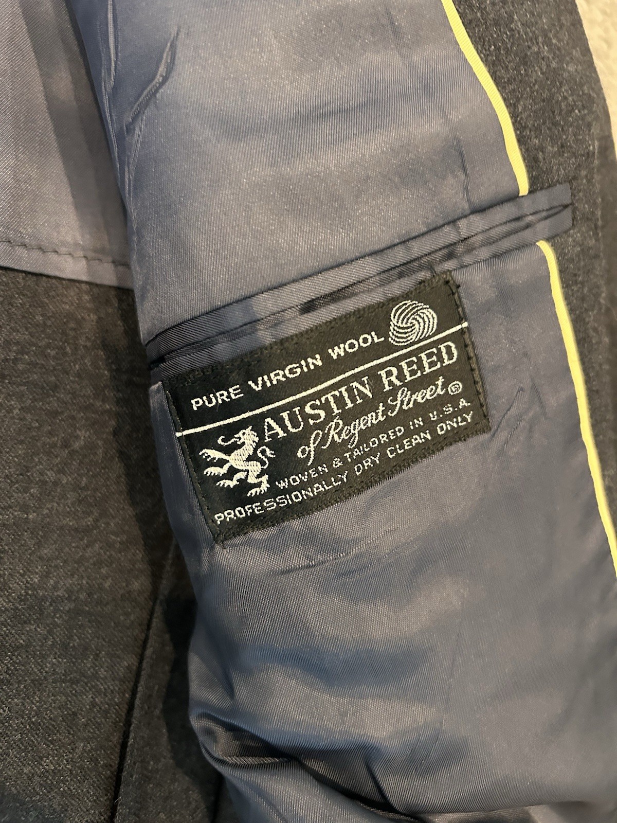 Austin Reed Suit 2pc 38R 33×30 Gray Wool Pennant Regent St Made in USA