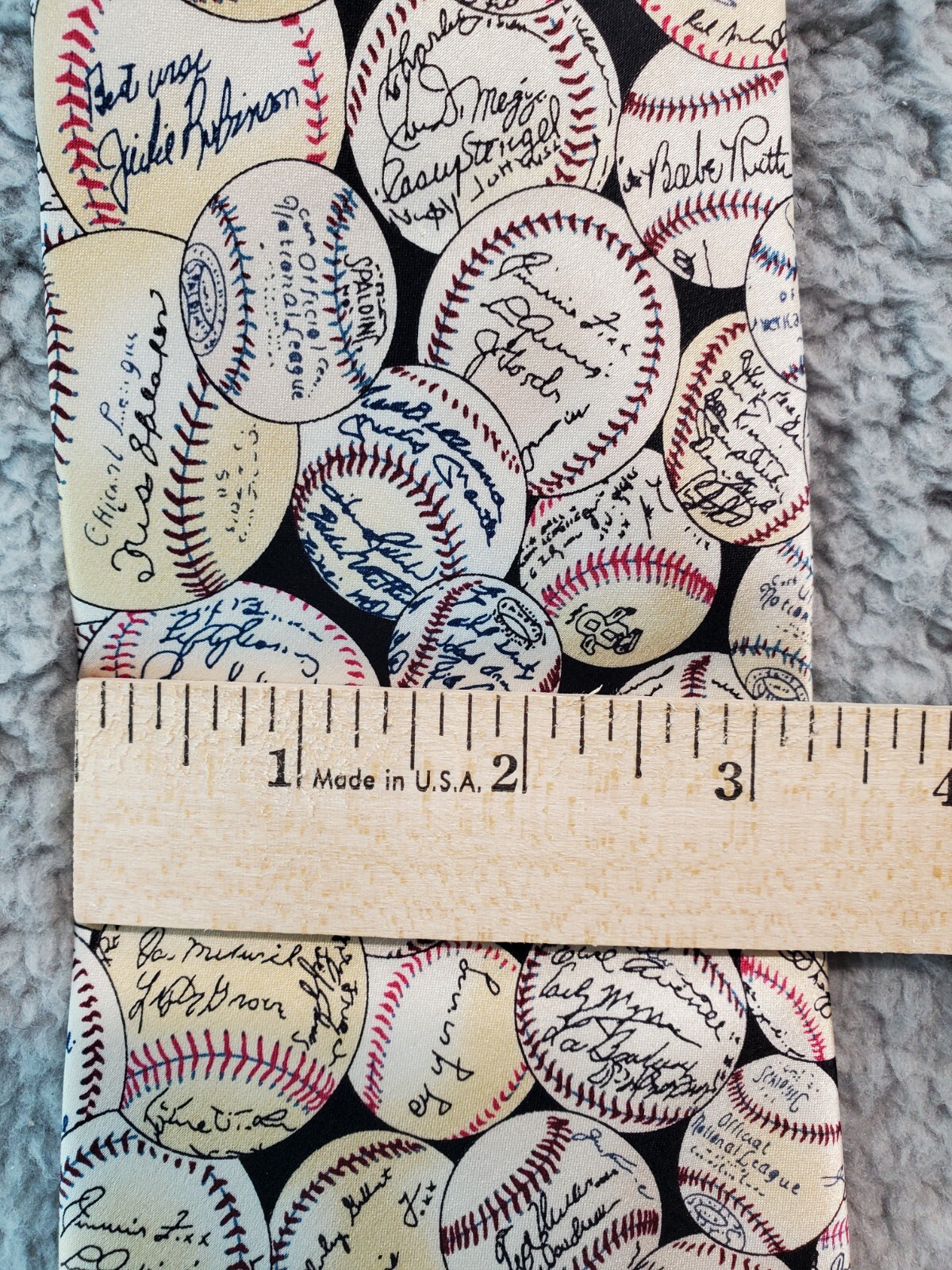 Museum Artifacts 100% Silk Baseball Tie