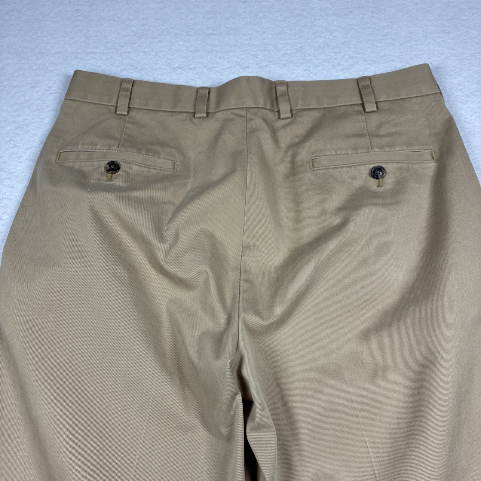 Brooks Brothers Clark Advantage Flat Front Tan Cotton Chino Pants 35X34 Preppy