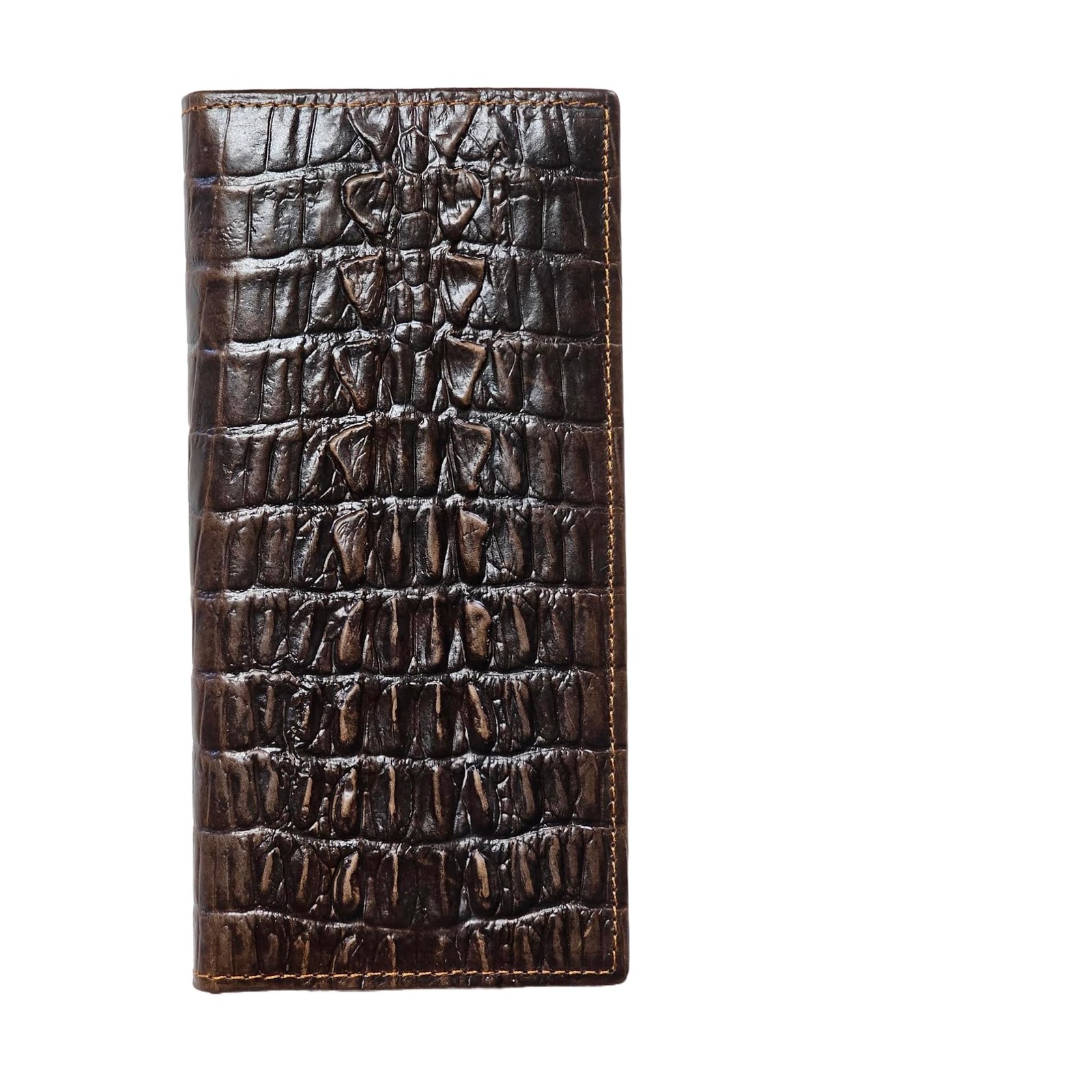 AurexaFashion Genuine 7.48 x 3.54 x 0.71 in, Crocodile Tail- Coffee C2