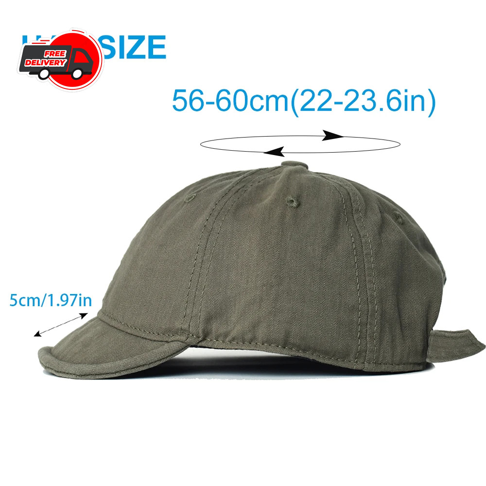 Cotton Vintage Baseball Cap Unisex Short Brim Adjustable Casual Daily Hat