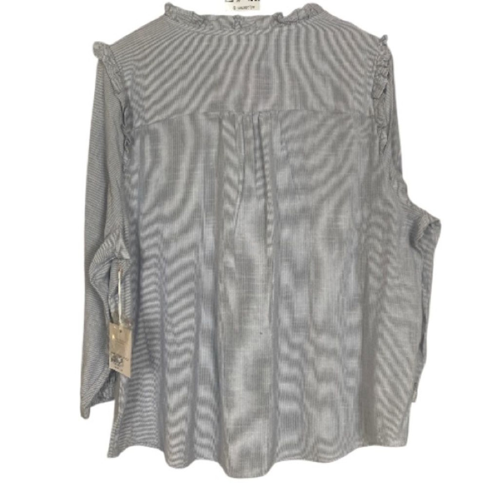 Lauren Conrad LC white light blue Striped Blue Blouse / Wms XXL