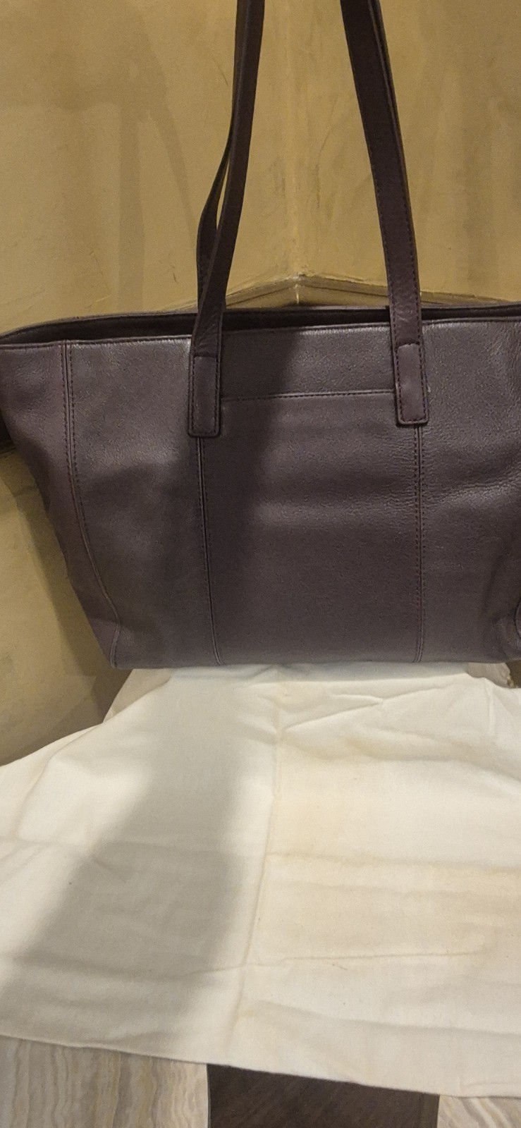 UGG Purple Pebbled Tote Shoulder Bag Zip Top Tassel Charm Gold Hardware Pockets