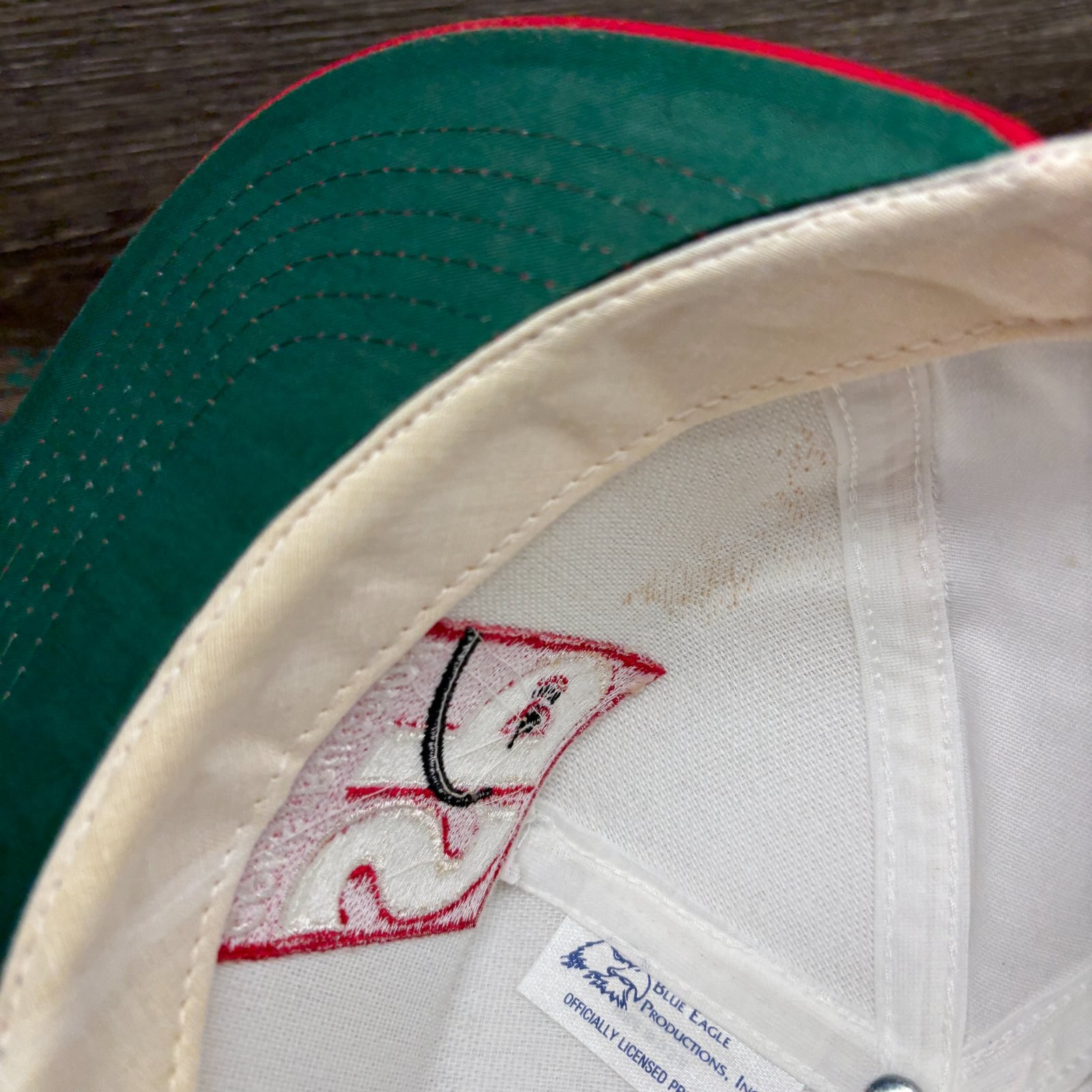 Vintage SP Construction Services Hat Cap Snap Back White Red Logo Promo VTG 90s