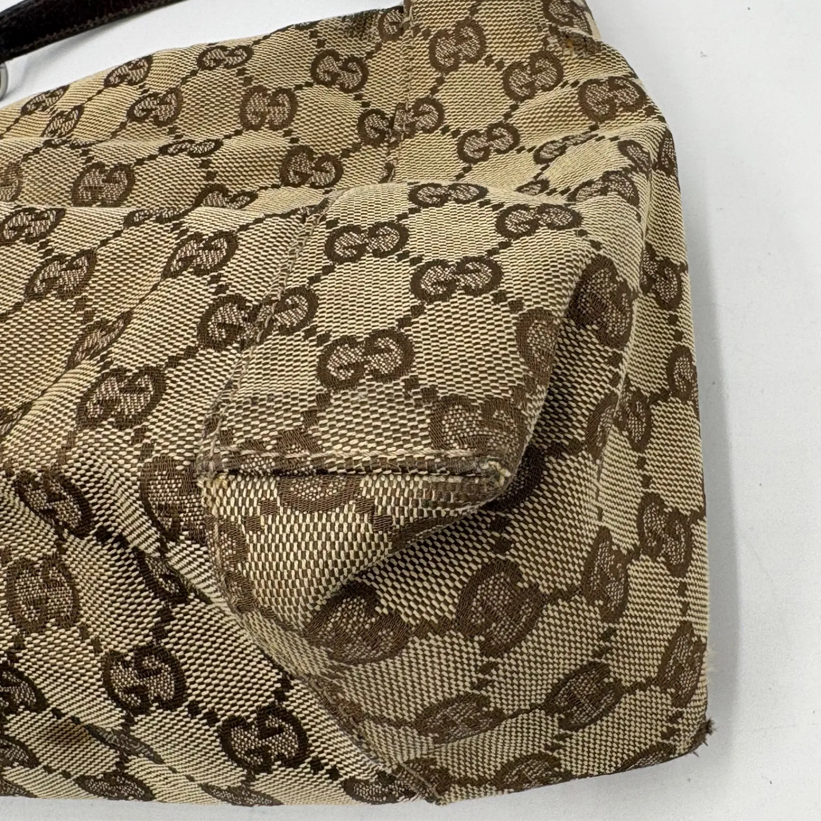 Auth GUCCI GG Canvas Shoulder Bag Brown 113023 2Y8671