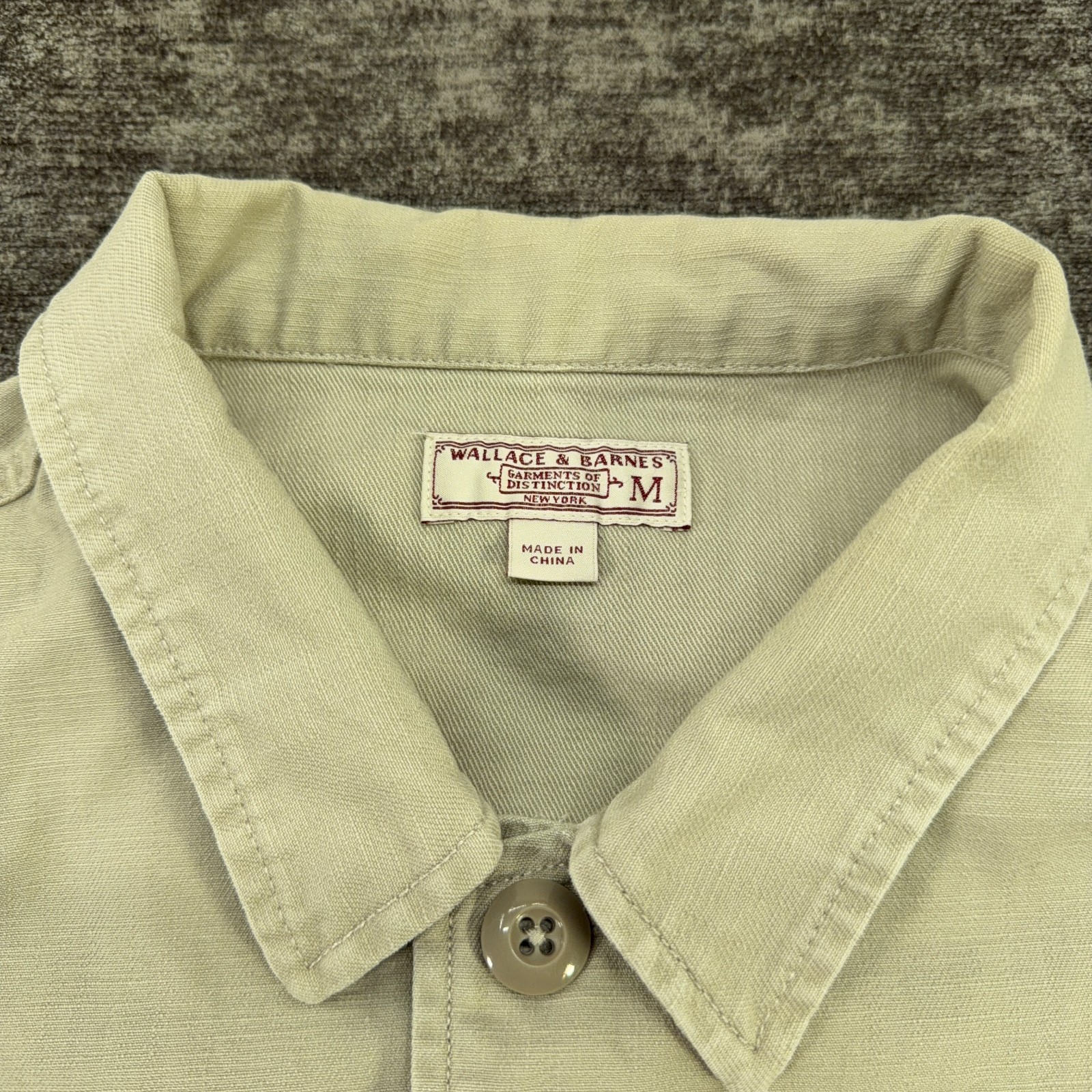 J.Crew Wallace & Barnes Shirt Jacket Men Medium Beige Military Work Chore Canvas