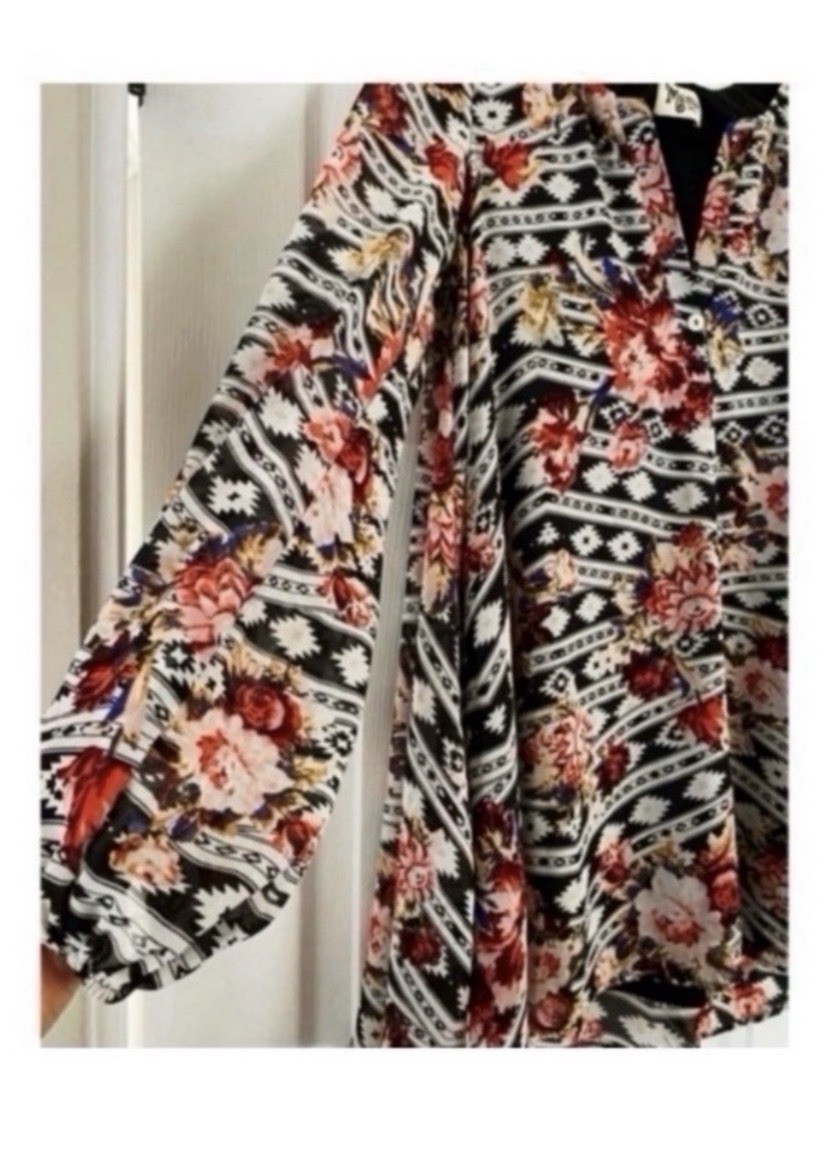 Show Me Your MUMU Floral Tribal Boho Mini Dress Size Medium
