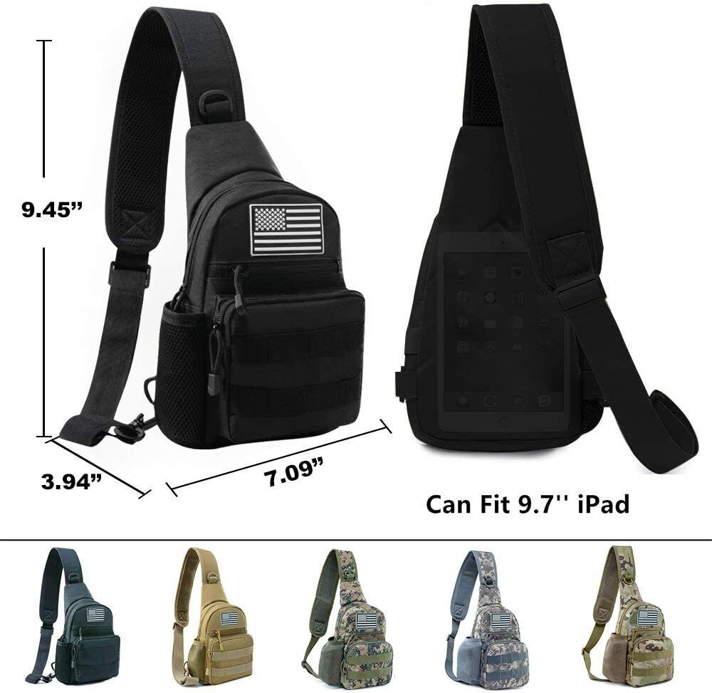 Tactical Military Sling Shoulder Backpack Molle EDC Small Crossbody Chest Pack