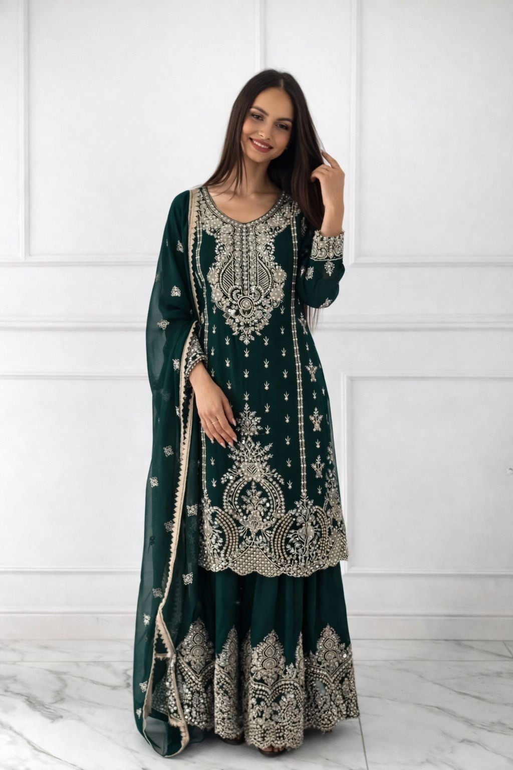 INDIAN SALWAR KAMEEZ PAKISTANI WEDDING PARTY DRESS WEAR BOLLYWOOD SUIT SHARARA