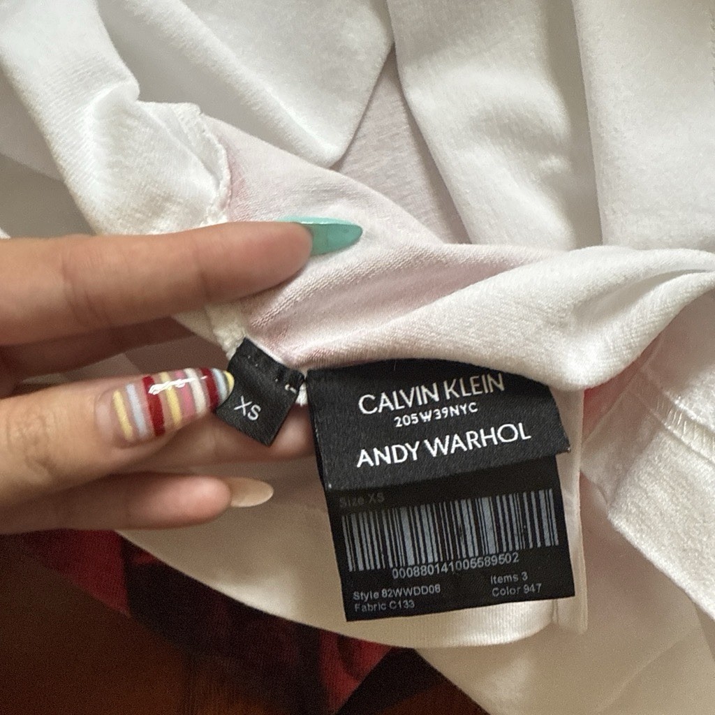 Calvin Klein 205W39NYC Andy Warhol Graphic Shift Dress XS White Red Black