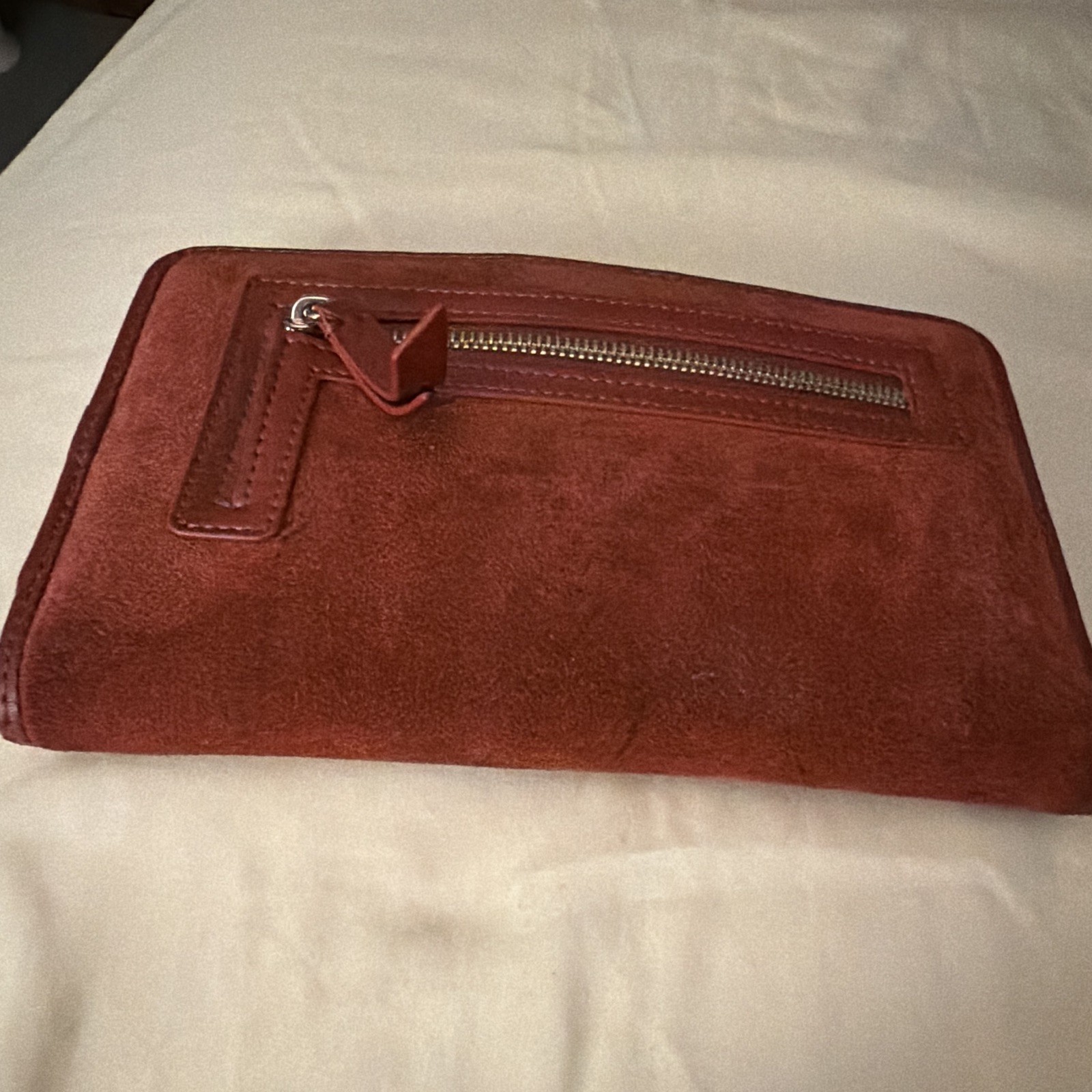 Spartina 449 Brown Zip-Around Wallet Credit Card Slots Exterior Zipper Pocket