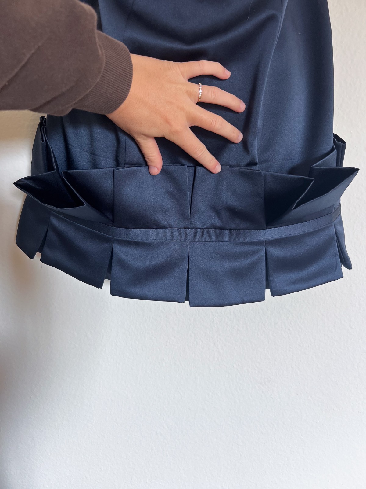 Vintage ABS Collection by Allen Schwartz Navy Blue Strapless Cocktail Dress Sz 2