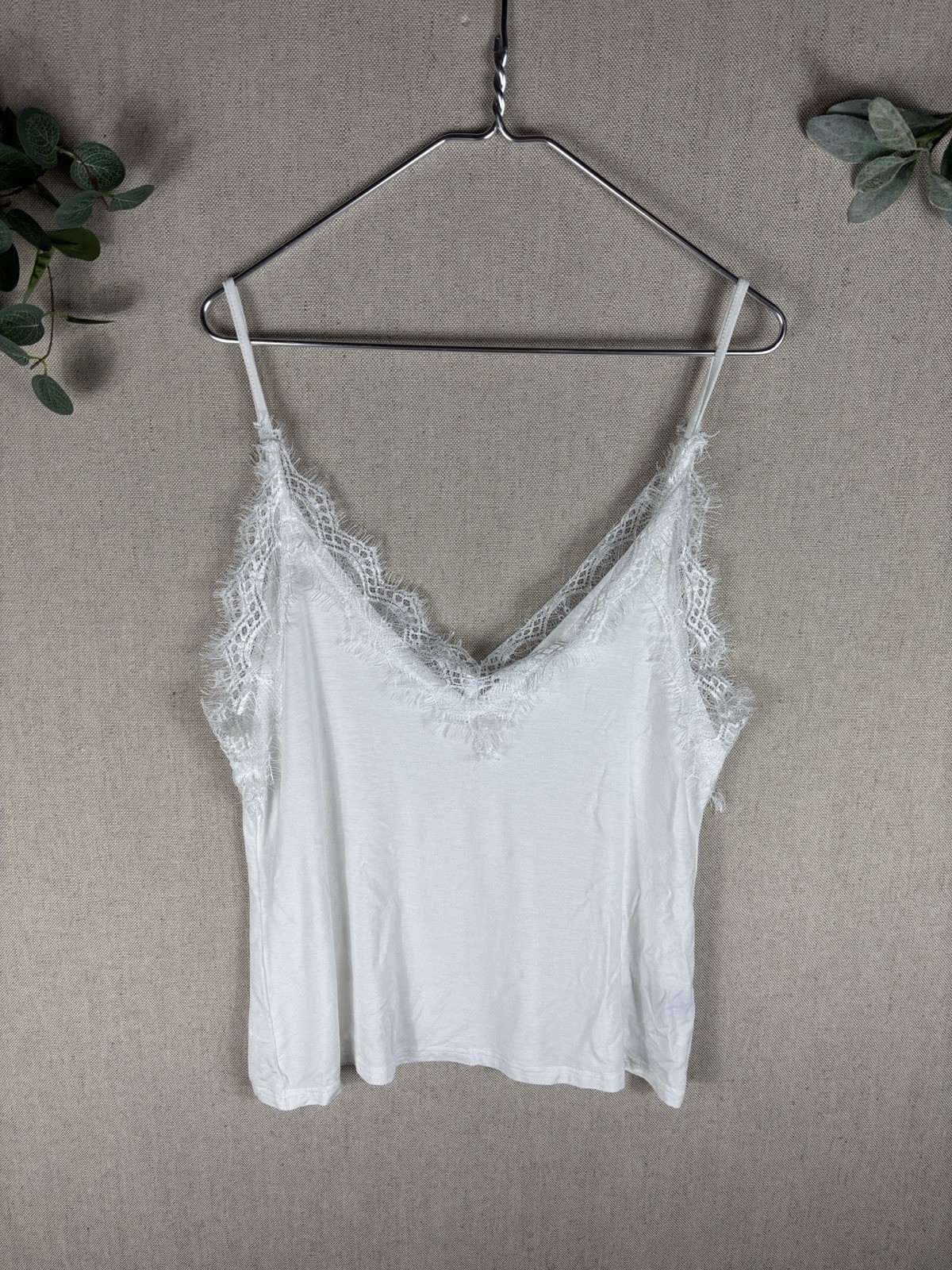 Anthropologie Pol Lace Trim White Camisole Tank Top Medium