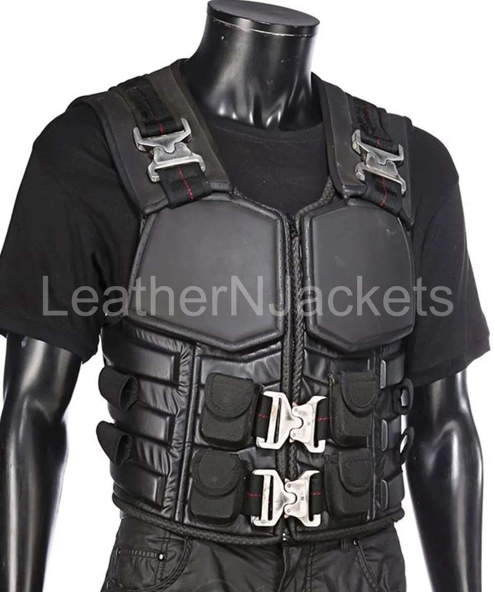 Mens Blade Wesley Snipes Trinity Cosplay Tactical Black Leather Vest Costume