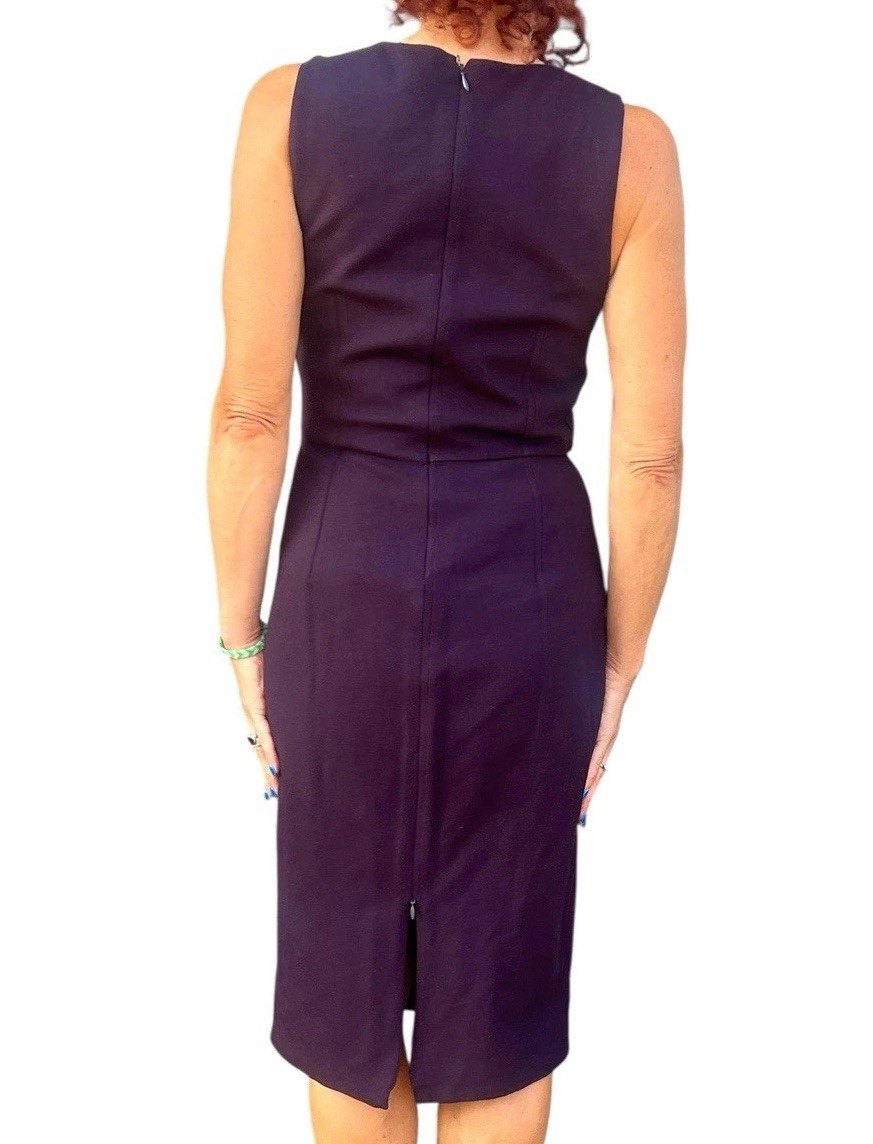 Sportmax Max Mara Sheath Dress Raisin Deep Purple Stretchy Career Wear To Work 6