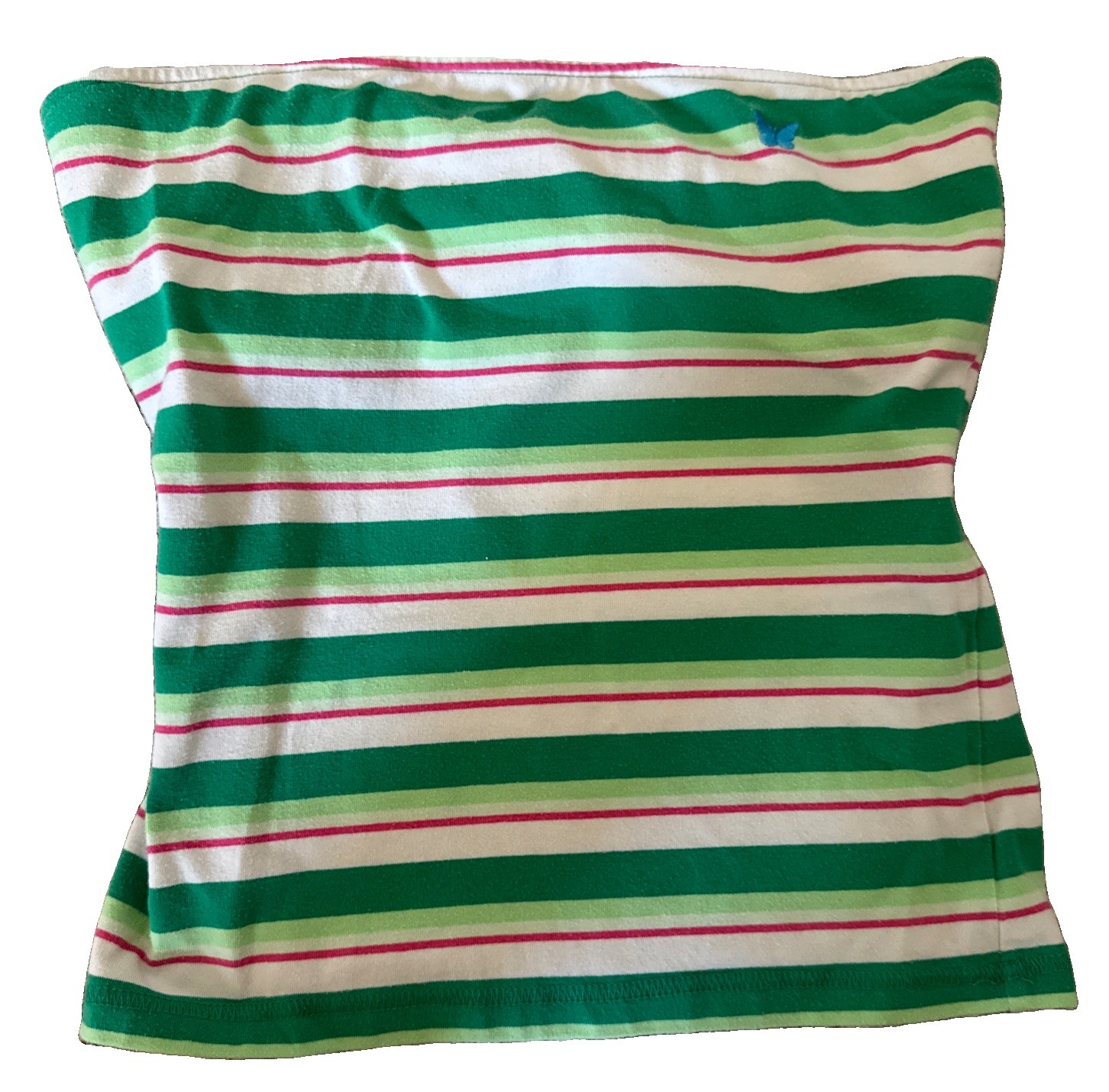 One Step Up Vintage Green Pink Butterfly Tube Top 90’s Y2K Size Med