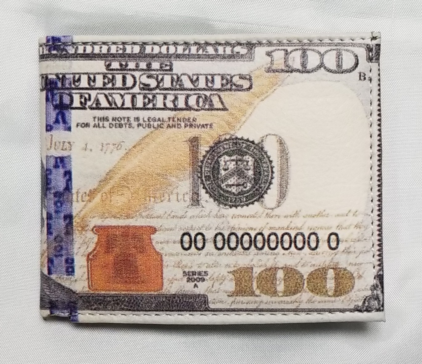 $100 New Bill Printed Wallet Handcrafted BI-Fold Men’s Vegan Leather Great Gift