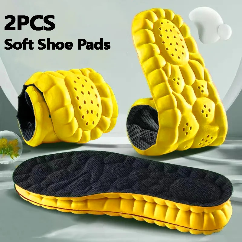 4D Cloud Technology Sports Insoles for Shoes PU Sole Soft Breathable Shock Absor