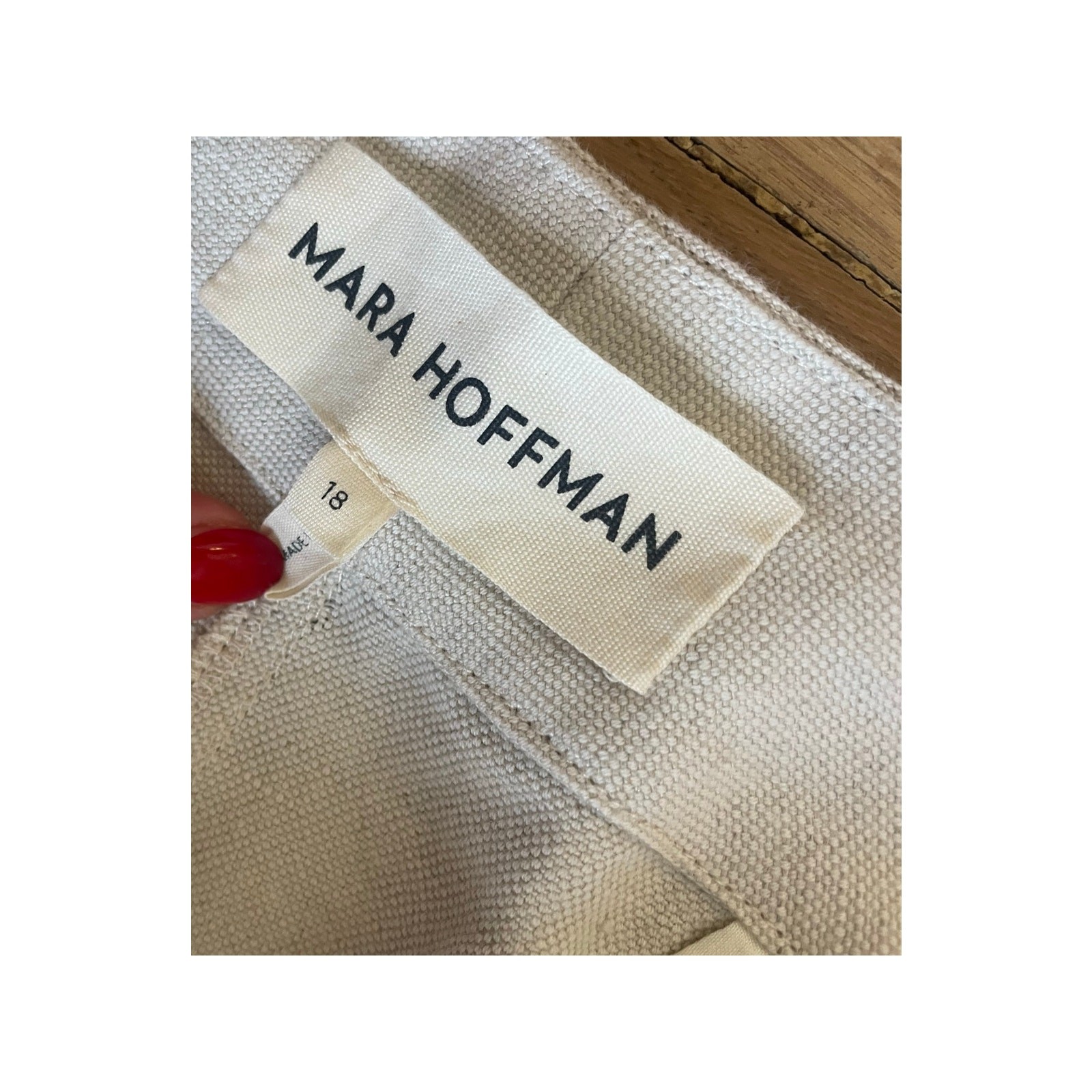 Mara Hoffman Jade High Waisted Pant in Off White Cotton/ Linen Blend Size 18