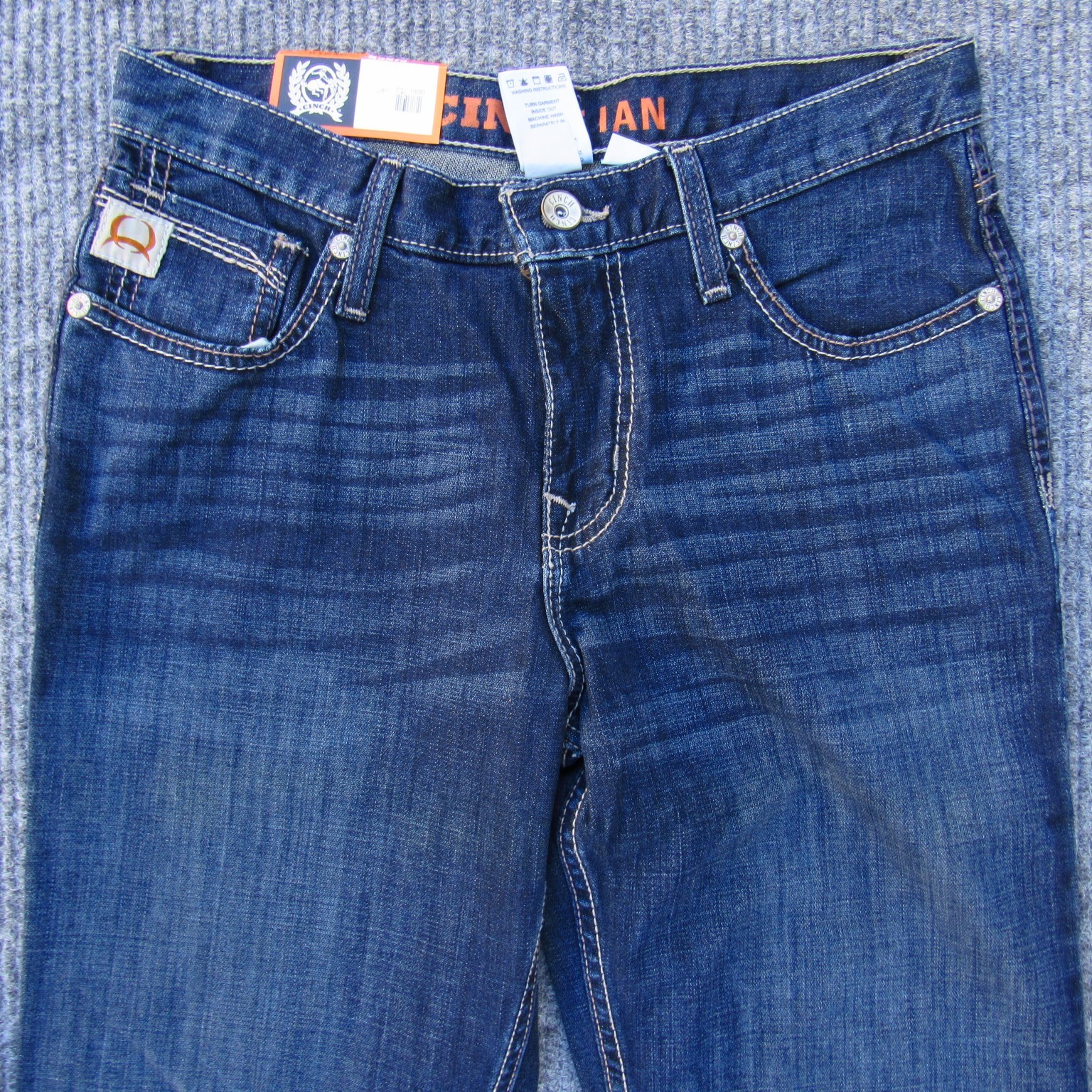 Cinch Men’s Ian Slim Fit Jeans Dark Stonewash Size 29×34 Cotton Blend NWT