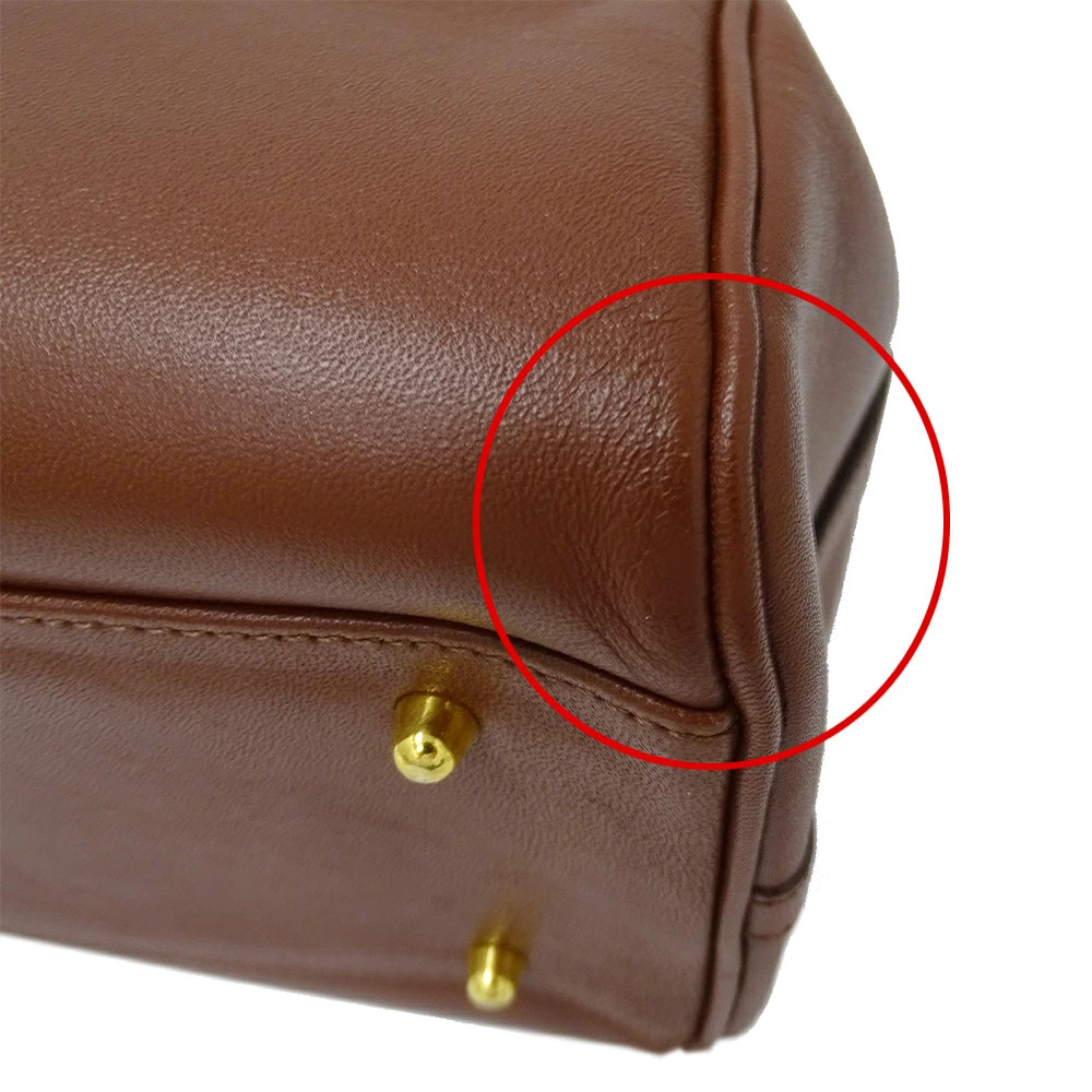 Valentino Garavani Leather Brown Simple Elegant Handbag Women’s #BBB490