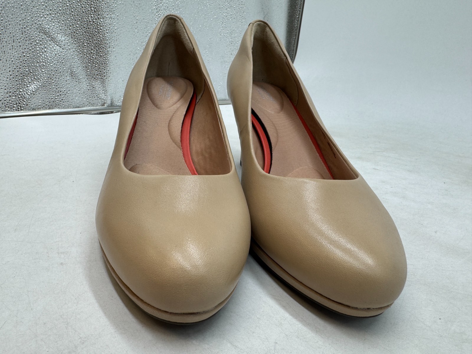 Rockport Total Motion Leah Pumps Women’s Tan Leather Slip-On Comfort – 7.5