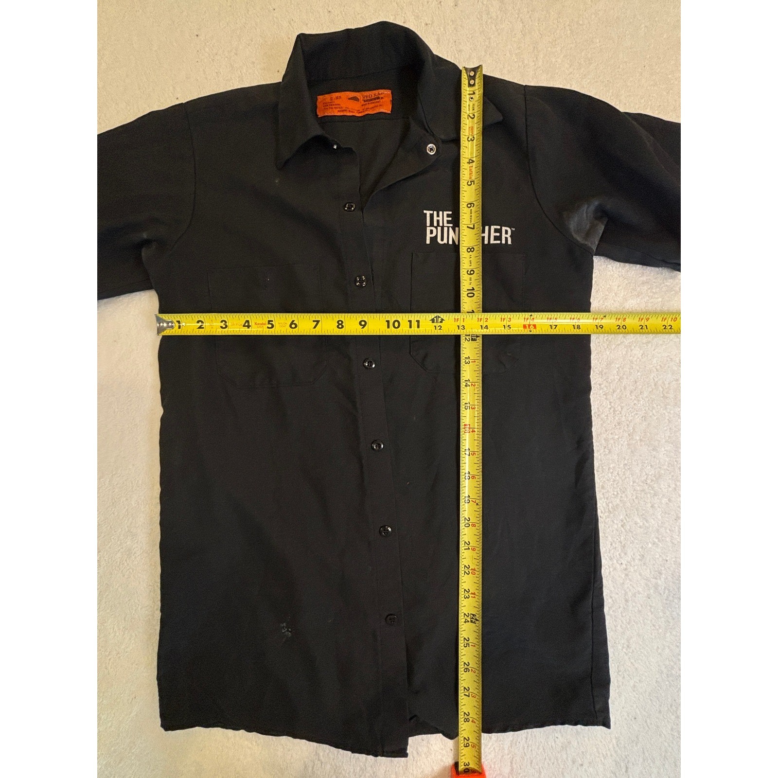 Red Kap Marvel The Punisher Work Shirt Mens Small Black Skull Graphic SP24BK3