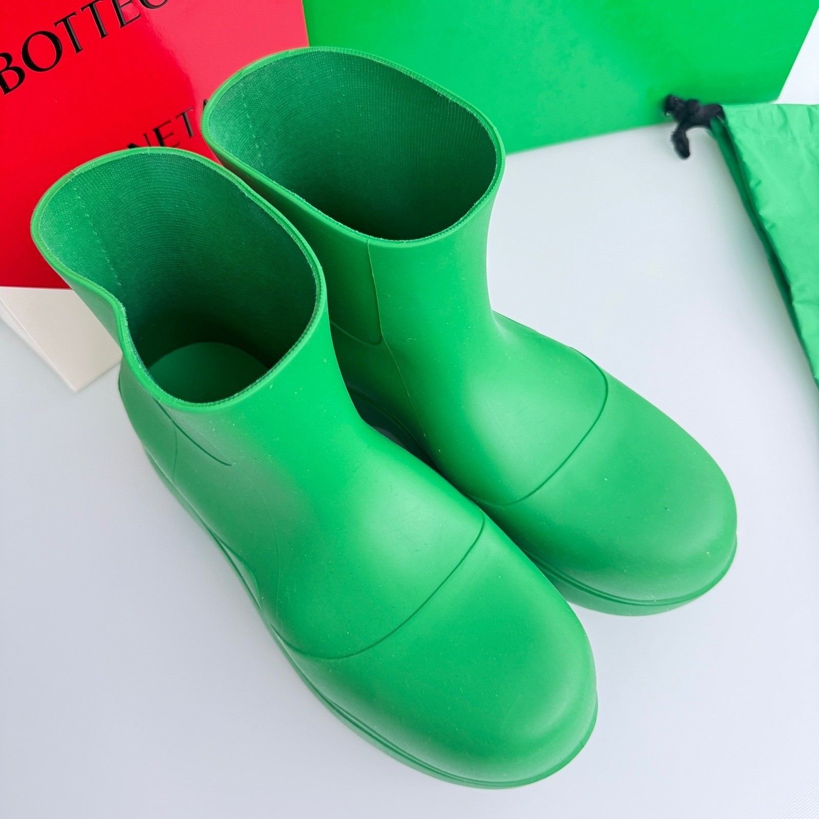 Bottega Veneta 640043 Men’s Green Puddle Ankle Boots, 44