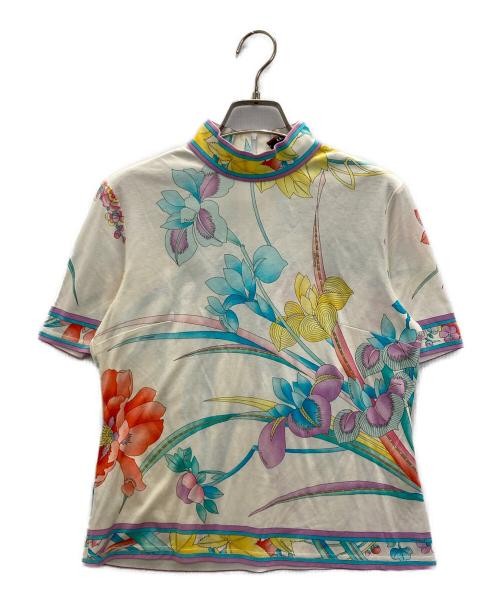 Leonard Floral Print Cotton T-Shirt Women’s M White Blue Casual Top