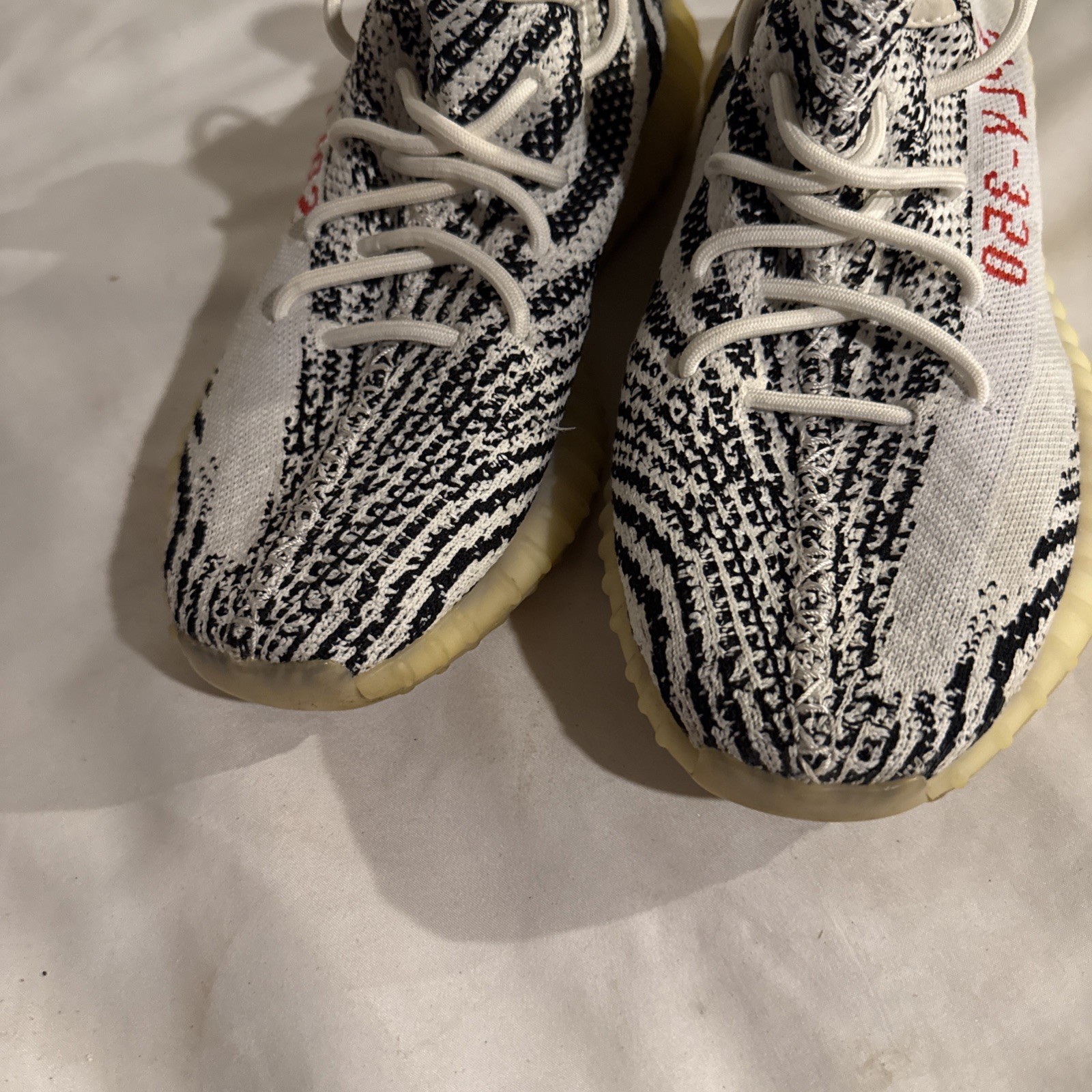 Adidas Yeezy Boost 350 V2 Zebra CP9654 Size 9.5 Og Tags White Black Red